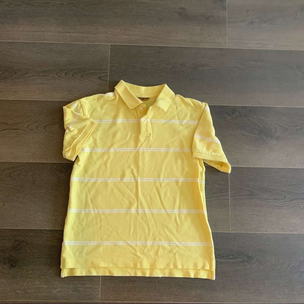 Boys Polo Shirt Striped Yellow